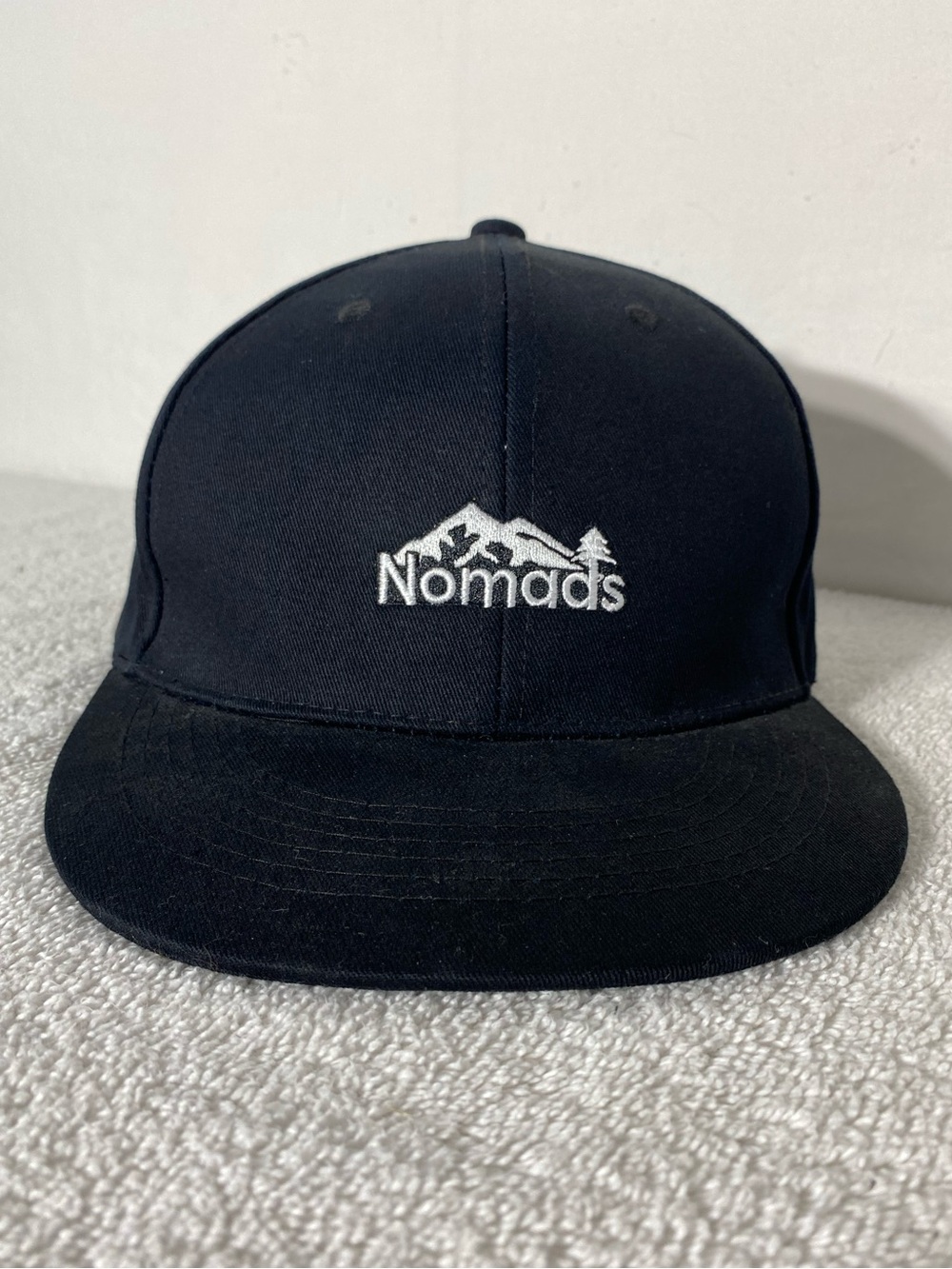 Nomads Black Hat W White Embroidered Logo Snap Back Hat